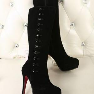 Sexy Black High Heels Fashion Boots