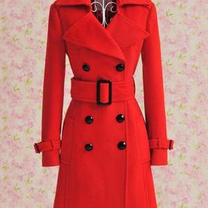 Beautiful Red Fashion Coat on Luulla