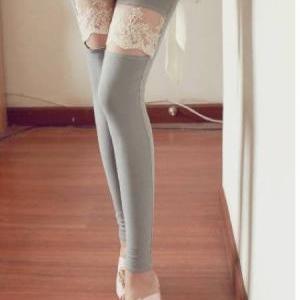 Sexy Lace Detail Slim Fit Leggings