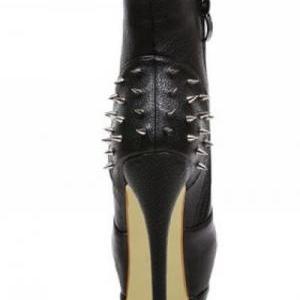 black studded high heels
