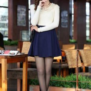 Elegant Doll Collar Fashion Mid-Length Dress