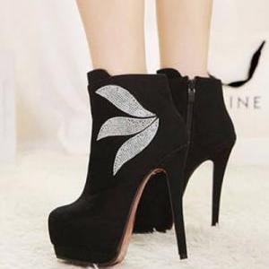 black heels with design