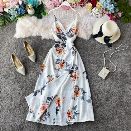 Floral Print Bohemian Summer Dress