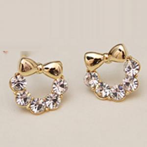 Cute Diamante Bow Earrings