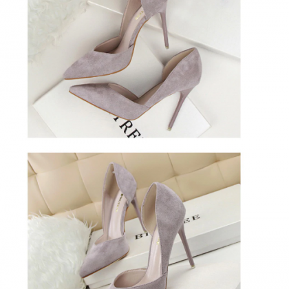 Pointed Toe Suede Classy High Heels Pumps