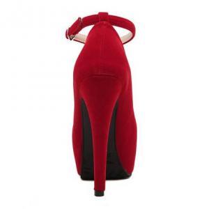 Hot Red Strappy High Heel Fashion S..