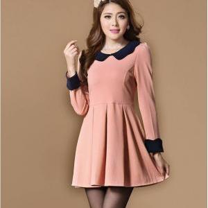 Sweet Doll Collar Pink Dress on Luulla