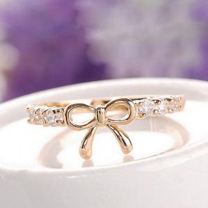 Cute Diamond Embellished Bow knot R..