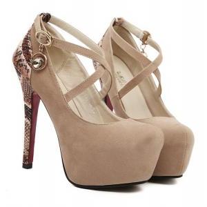 Strappy Apricot Colored High heel F..