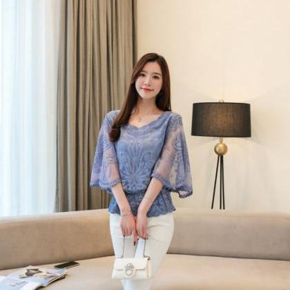 Summer Full Lace O Neck Blouse