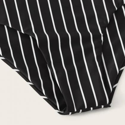 Black And White Stripes Bikini Sets