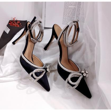 Elegant Rhinestones Glitter Pointed..