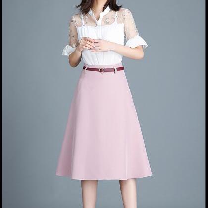 Classy Summer A Line Solid Color Skirts