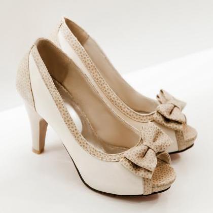 Peep Toe Bow Knot High Heels Fashion Sandals