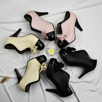 Cute Bows High Heels Ankle Boots