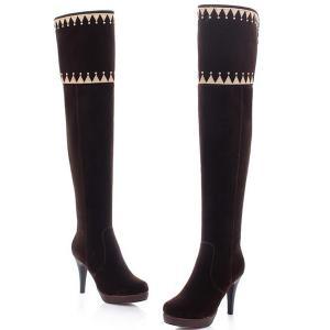 Beautiful Brown Suede Over The Knee Fashion Boots