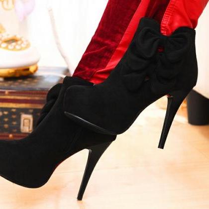 Elegant Bow Embellished Stiletto Heel Fashion..