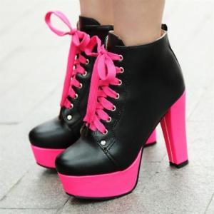 Chunky Heel Lace Up Martens Boots