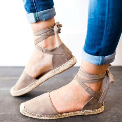 Lace Up Espadrilles Bohemian Fashion Sandals