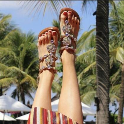 Summer Bohemia Crystal Fashion Sandals