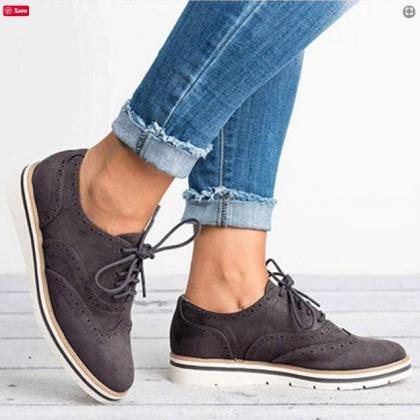 Chic British Style Lace Up Oxford Shoes