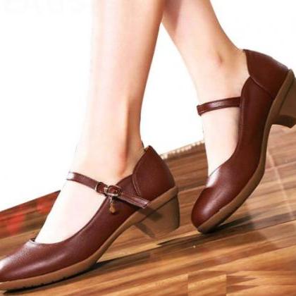 Ankle Strap High heels Vintage Retr..