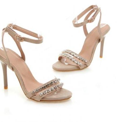 Elegant Peep Toe Rhinestones Fashion Sandals