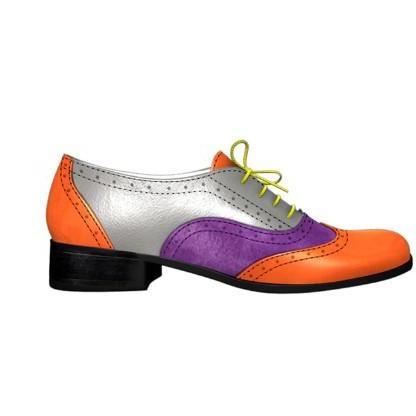 Chic Multi Colro Pu Leather Oxford Shoes