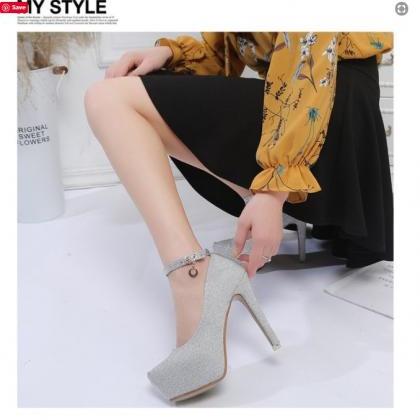 Ankle Strap Gold and Silver Fashion..