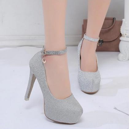 Ankle Strap Gold and Silver Fashion..
