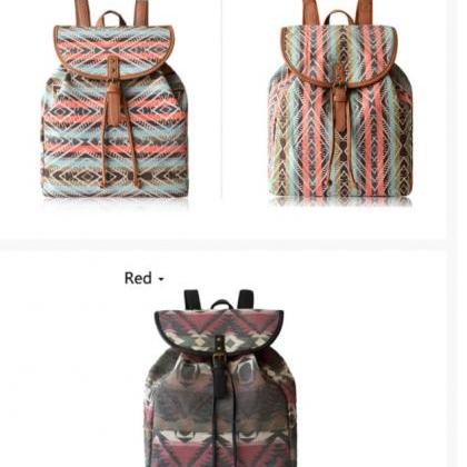 Vintage Aztec Woven Backpack School Bag