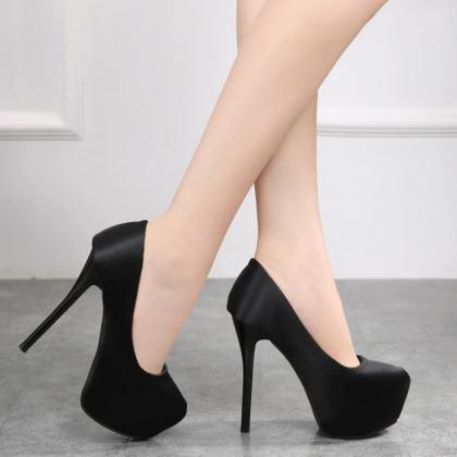 Elegant Pu Leather High Heels Prom And Party Shoes