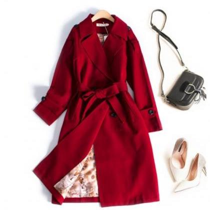 Chic Double Breasted Trench Coat
