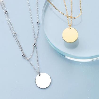 Double Layered Gold And Silver Round Charmed Chain..