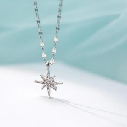 Star And Moon Charmed Silver Plated Necklace