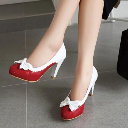 Sweet Style Bow Knot High Heels Shoes