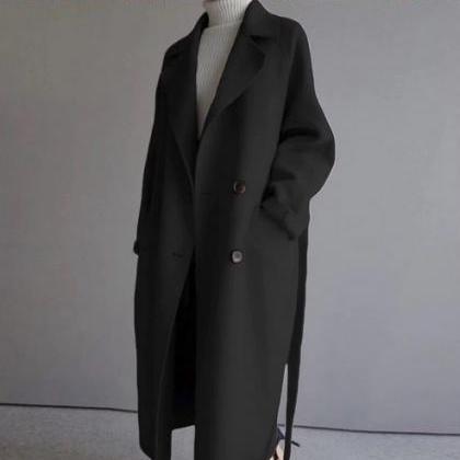 Classy Woolen Fashion Long Winter Coat