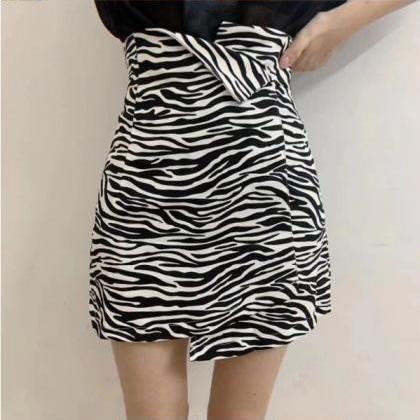Zebra And Leopard Print Black And White Casual A..
