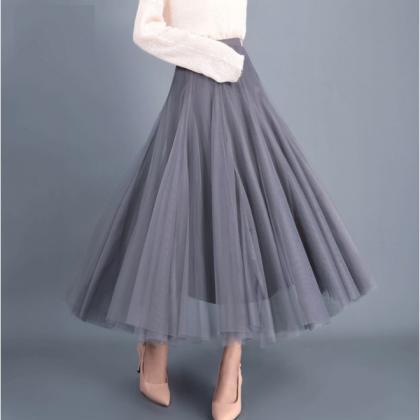 3 Layers Elegant Women Tulle Skirt