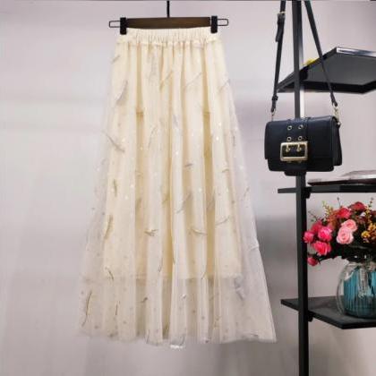 Gorgeous Casual Tulle Embroidery Skirts