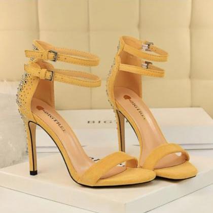 Crystal Stiletto High Heels Platform Sandals