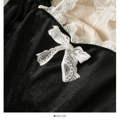 Square Collar Elegant Velvet Black Long Sleeve Top