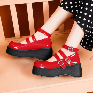 Lolita Pu Leather Stylish Platform Shoes