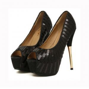 black heels with sequins