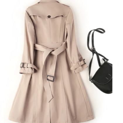 Double Breasted Mid-long Trench Coat