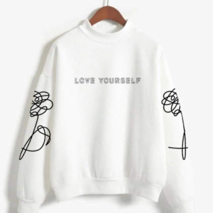 Love Yourself Kpop Capless Sweatshirts