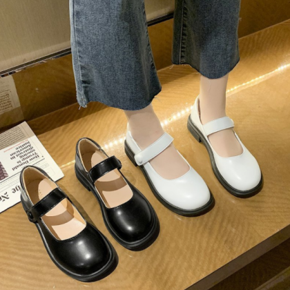 Black And White Mary Jane Platform Lolita Shoes