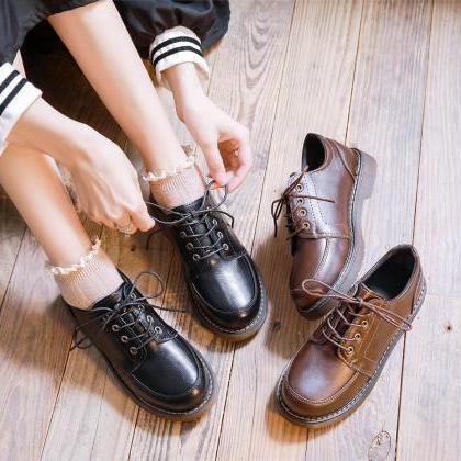Black And Brown Ladies Oxford Shoes