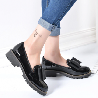 Patent Leather Women's Platform Shoes