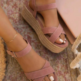 Summer Wedge Shoes Buckle Fashion Casual
